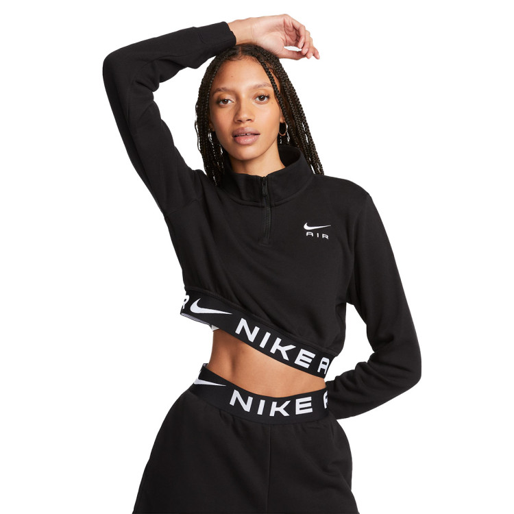 Jersey Nike Women Sportswear Air Fleece Top Black White Futbol Emotion