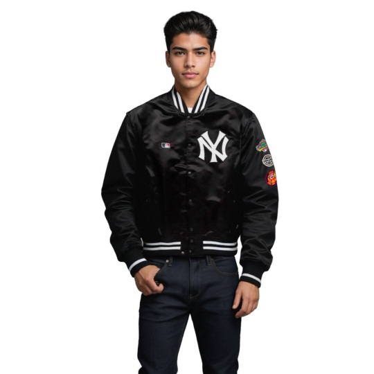 M New York Yankees ジャケット MLBロゴ付き Wool Color-Block 27X World Series New York Yankees Varsity
