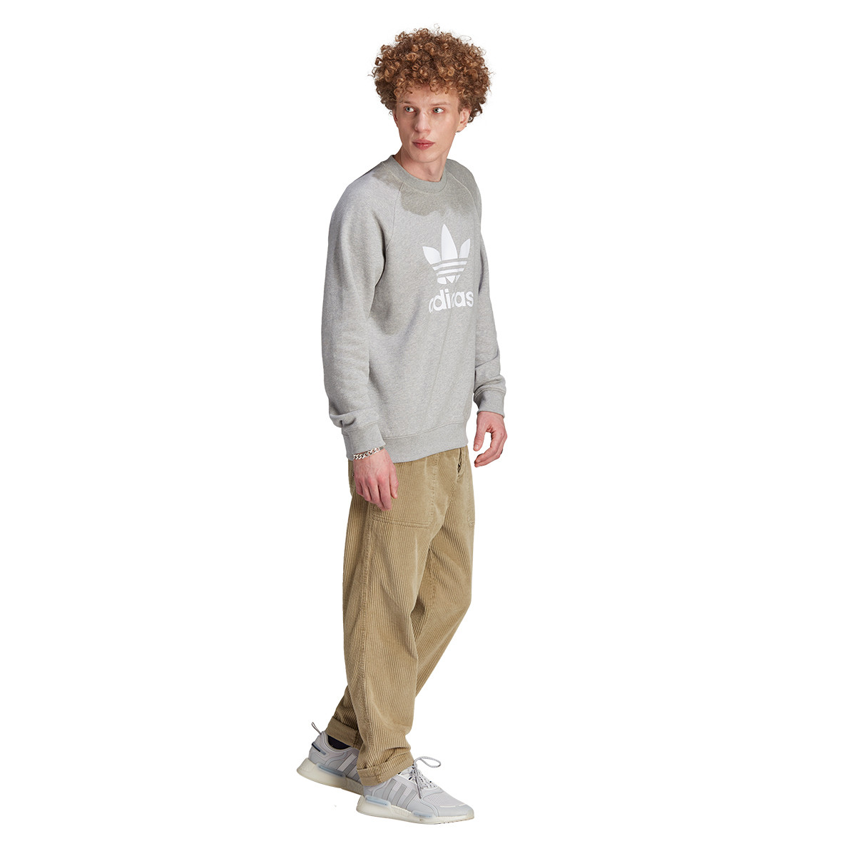 Grey Crew Heather Emotion Adicolor - Trefoil Neck Medium adidas Fútbol Sweatshirt