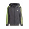 Chaqueta Training Essentials 3 Stripes Niño Carbon-Lucid Lemon