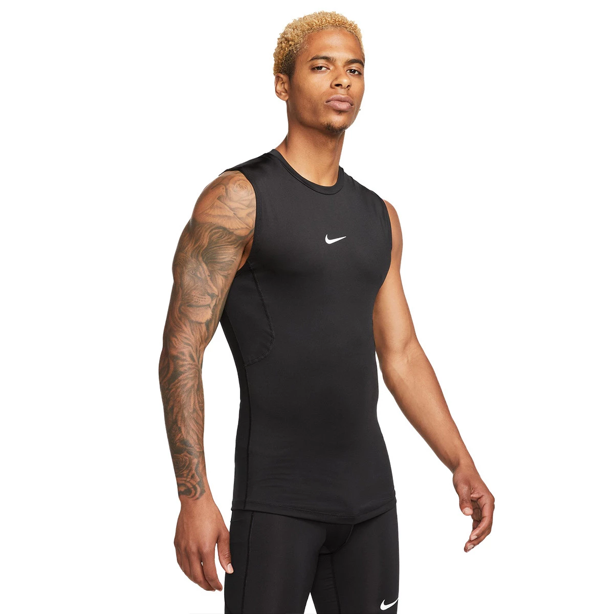 Nike - T-Shirt Sin Mangas Pro Dri-Fit, Unisex, Black-White, 2XL