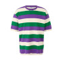 Taichung Striped Dropped Shoulder Tee Verdant Zielony Striped