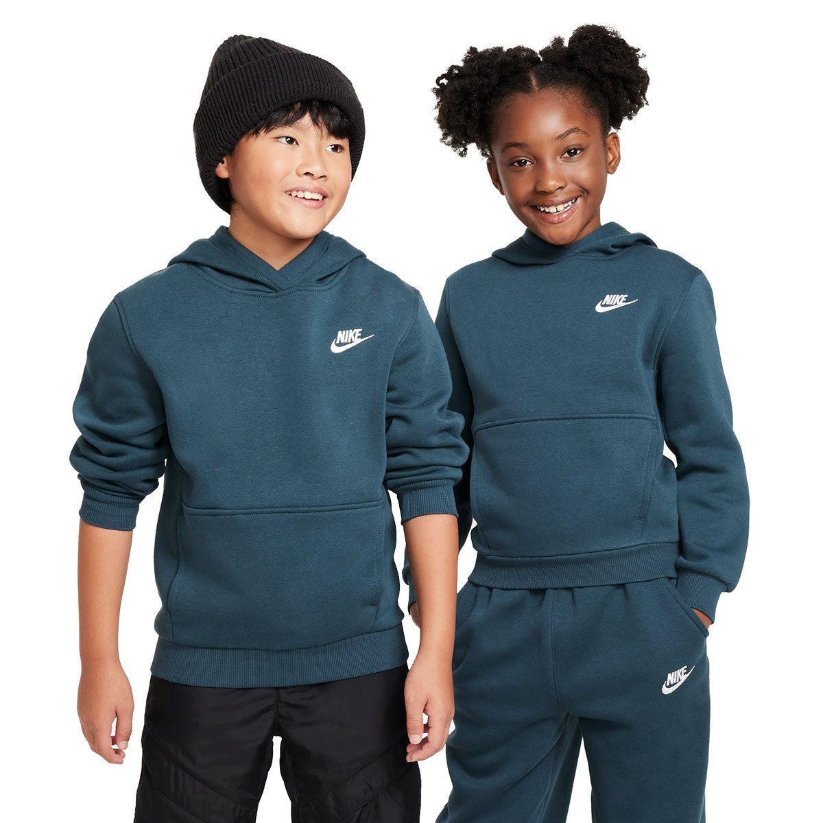 Sweat Nike Enfants Sportswear Club Fleece Lbr Deep Jungle-White