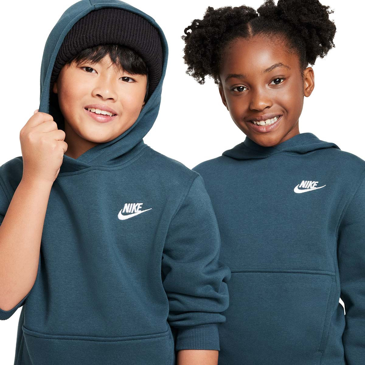 Sweat Nike Enfants Sportswear Club Fleece Lbr Deep Jungle-White