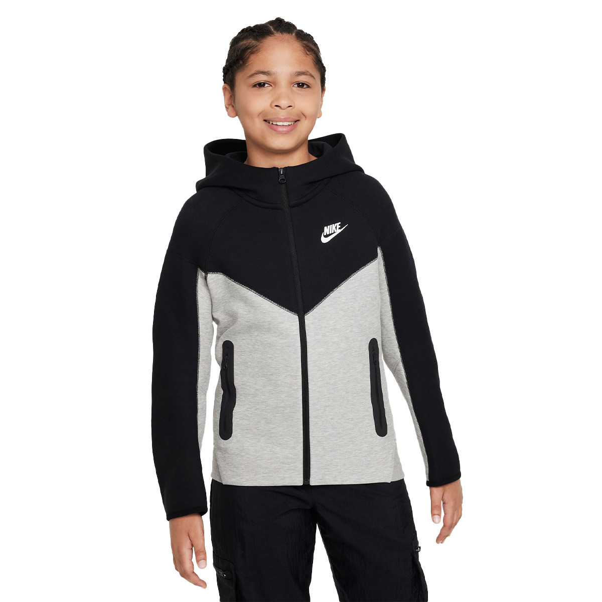 Veste Nike Enfants Sportswear Tech Fleece Grey Heather-Black-Black