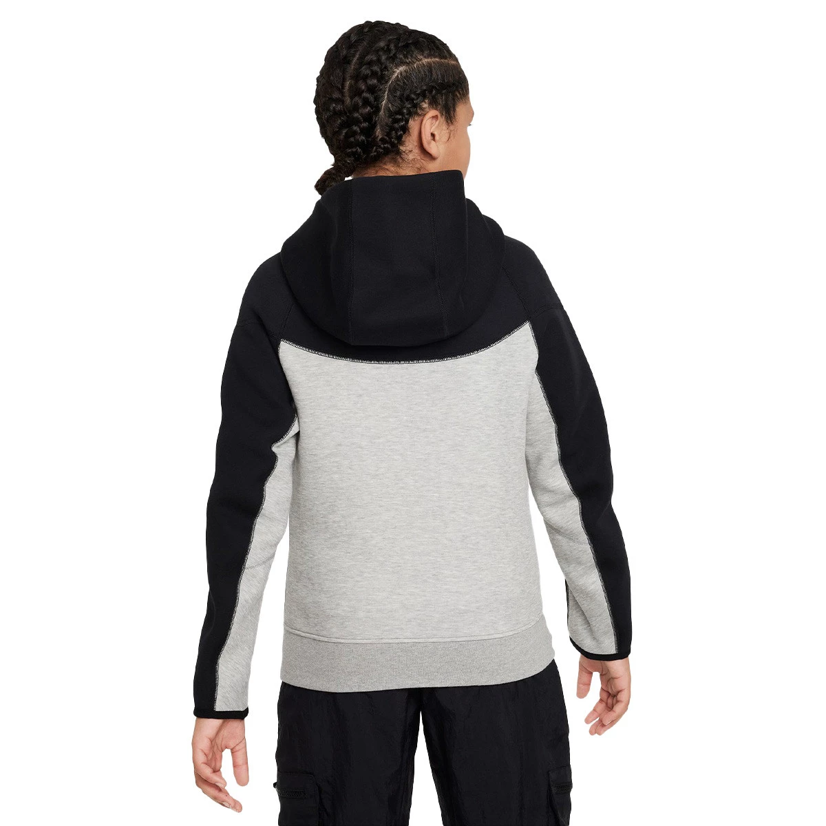 Veste Nike Enfants Sportswear Tech Fleece Grey Heather Black Black White Futbol Emotion