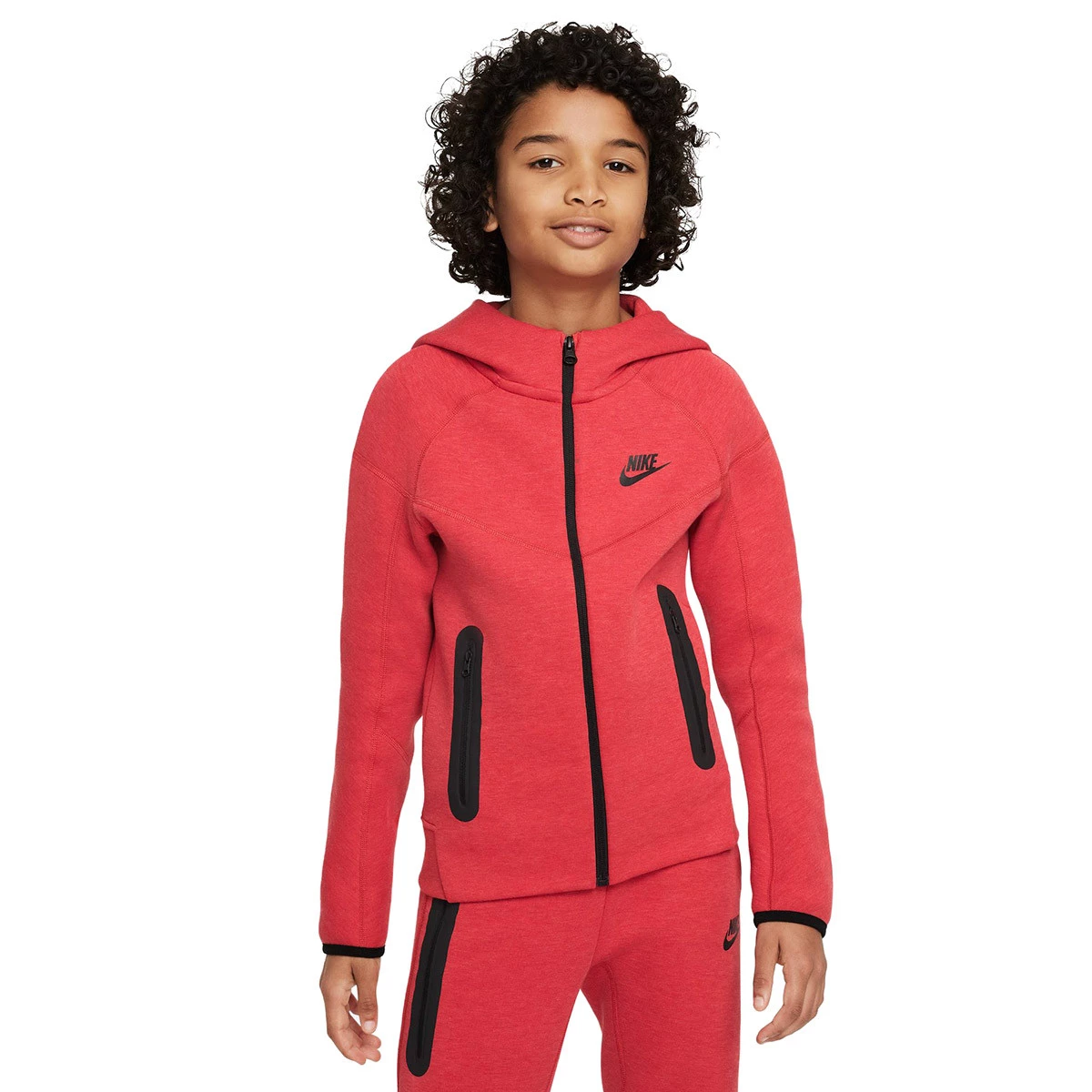 Casaco Nike Sportswear Tech Fleece Criança Lt Univ Red Htr-Black