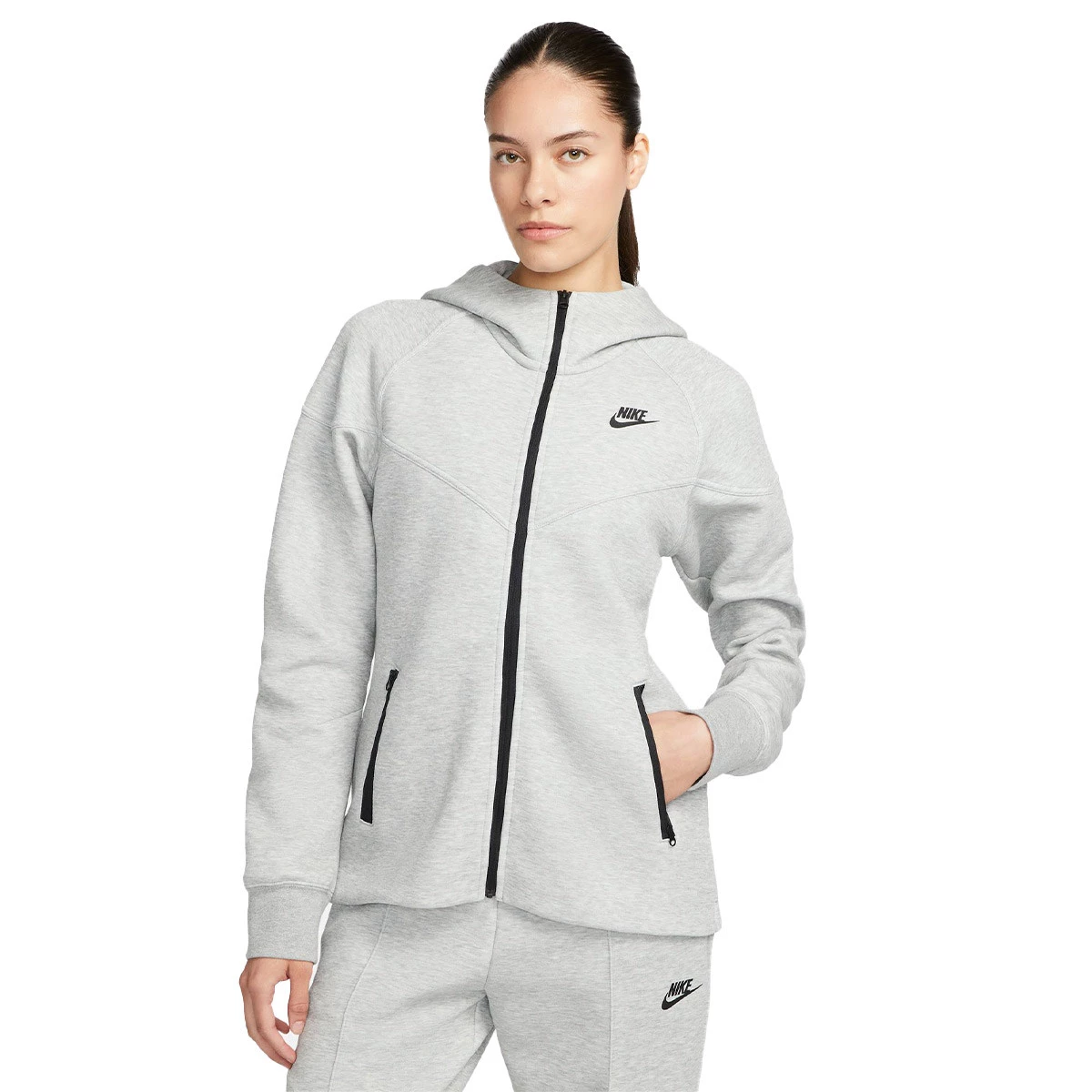 Casaco Nike Sportswear Tech Fleece Hoodie Mulher Grey Heather-Black -  Fútbol Emotion