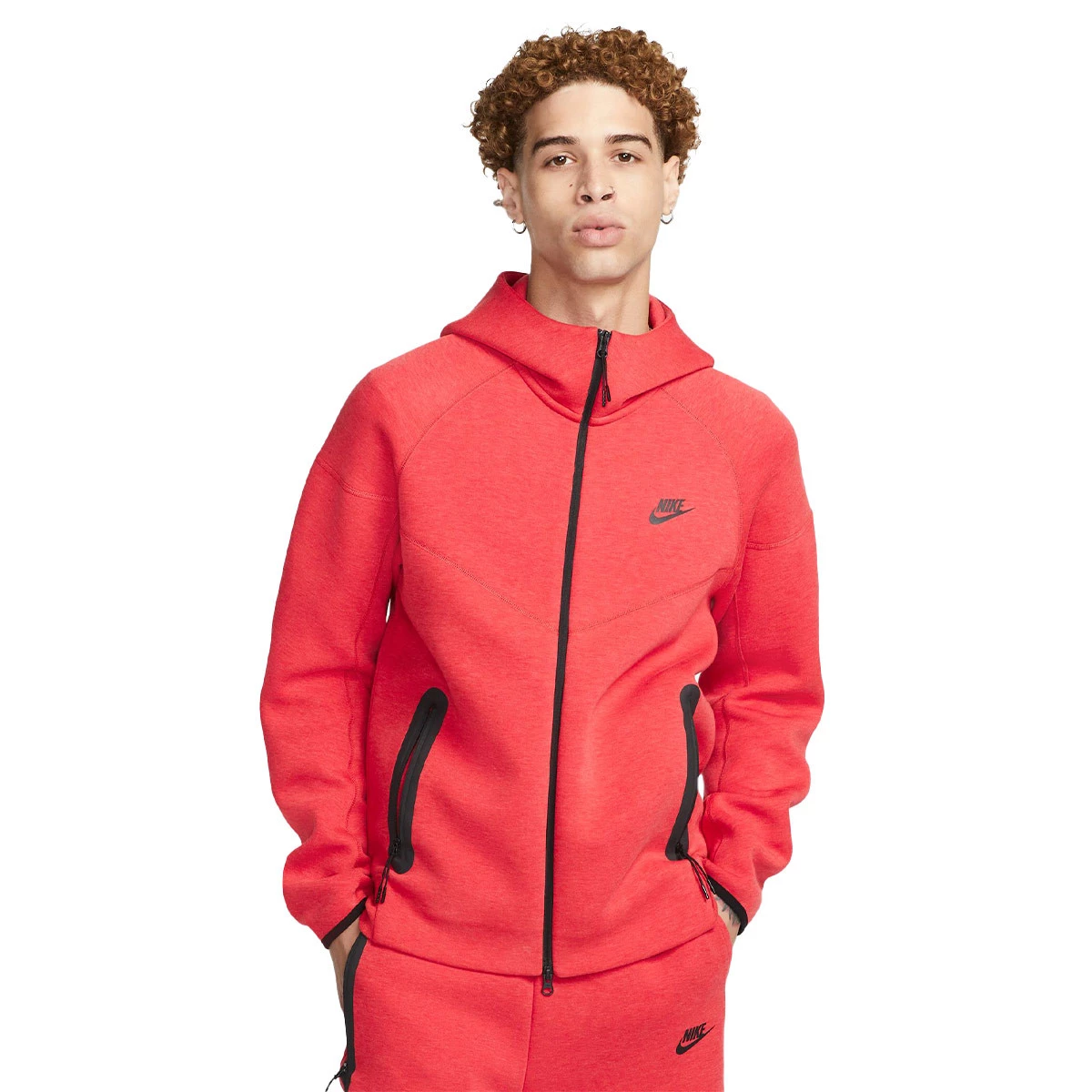 Casaco Nike Sportswear Tech Fleece Hoodie Univ Red Htr-Black