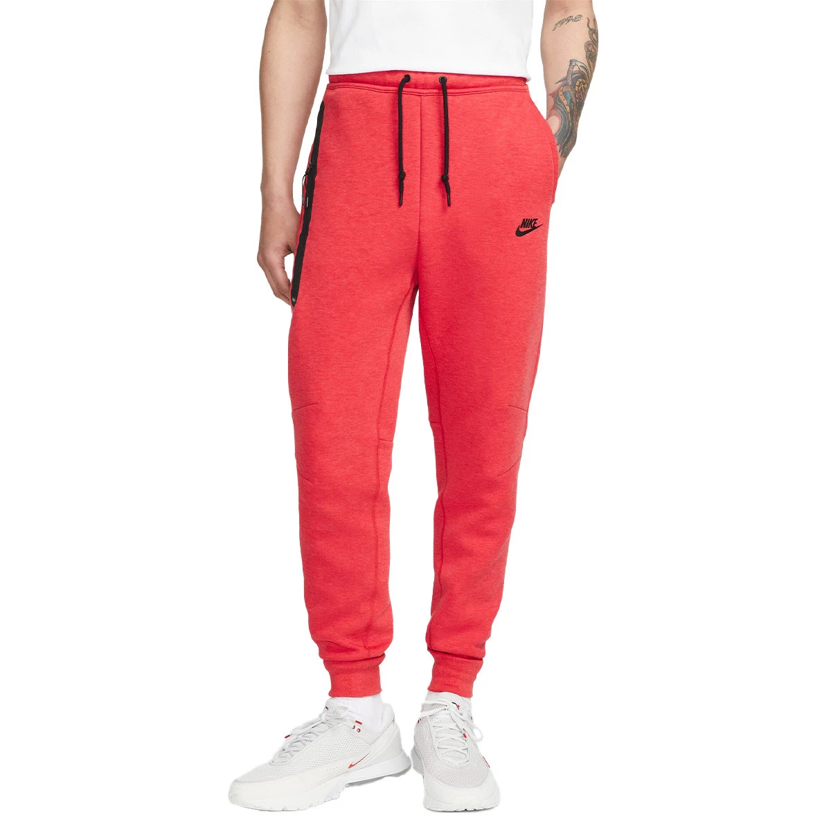 Calças Nike Sportswear Tech Fleece Jogger Univ Red Htr-Black