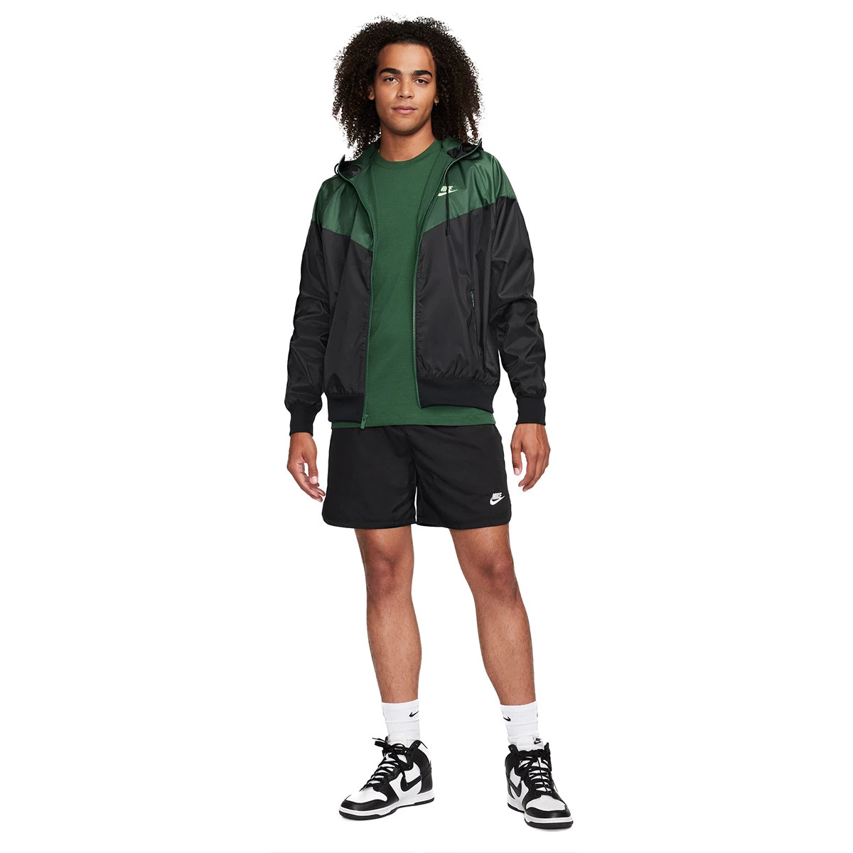 Lime green and black nike windbreaker deals