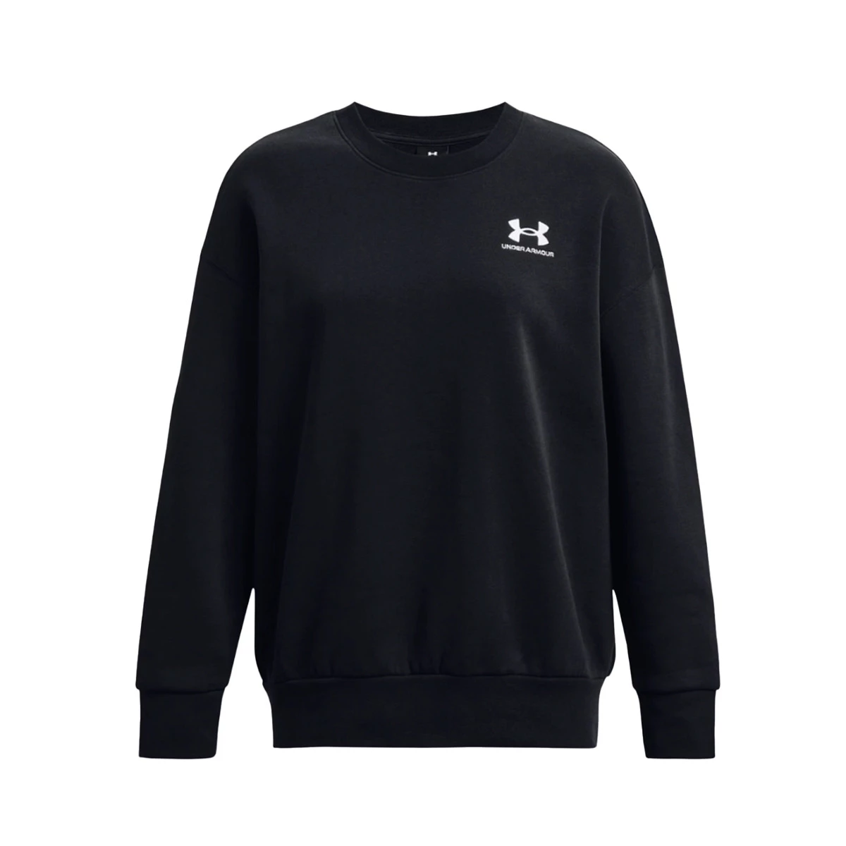 Sweatshirt Under Armour Women Essential Fleece Crew Black-White - Fútbol  Emotion