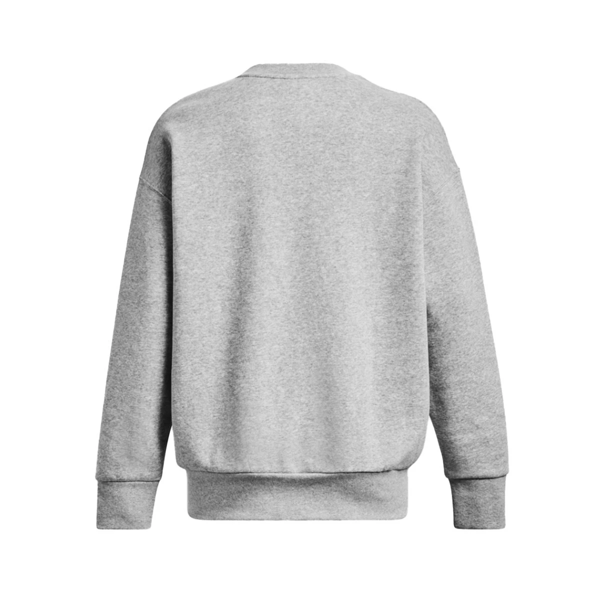 Sweatshirt Under Armour Essential Fleece Crew Mulher Mod Grey Light  Heather-White - Fútbol Emotion
