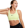 Swoosh Medium Support Mujer-Leuchtendes Grün-Schwarz