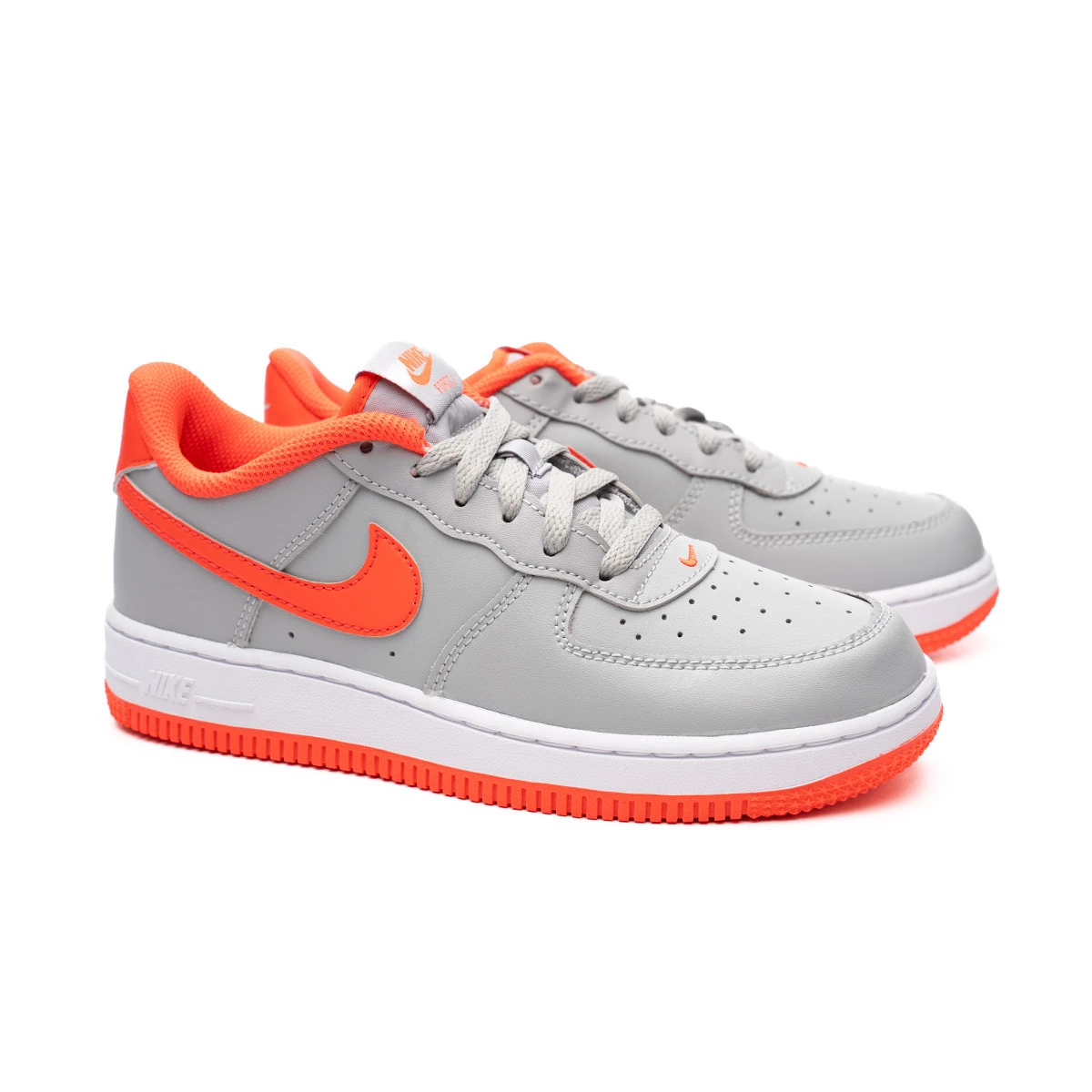 Zapatilla Nike Air Force 1 Niño Smoke Grey-Brt Crimson-White - Fútbol  Emotion