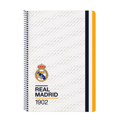 Cahier folio 80 F. Couverture rigide Real Madrid