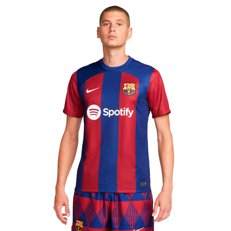 Jersey Nike FC Barcelona Home Jersey Stadium 2023 2024 White Royal Blue University Red Futbol Emotion