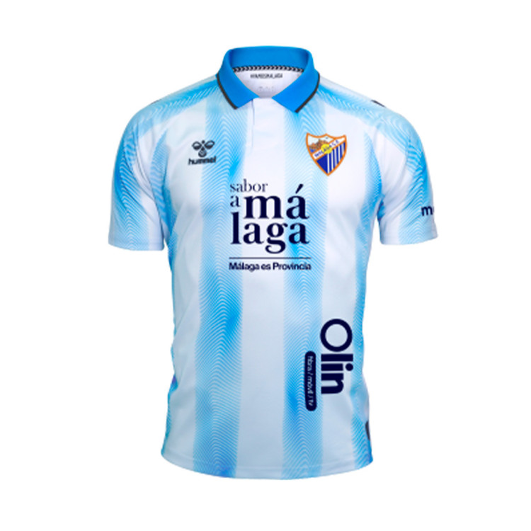 Camiseta Hummel Málaga CF Primera Equipación 20232024 Niño Azure Blue