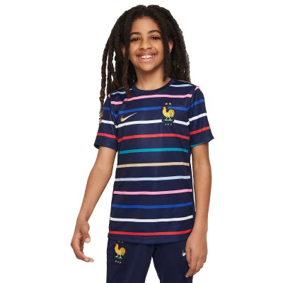 T-Shirt França Pre-Match Eurocopa 2024 Criança