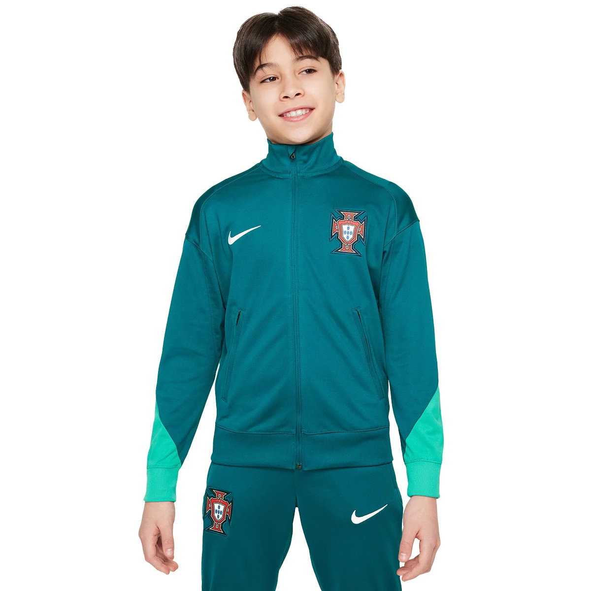 Survetement Nike Enfants Portugal Training Euro 2024 Geode Teal Kinetic Green Sail Futbol Emotion