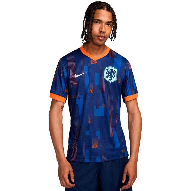 Jersey Nike Netherlands Euro 2024 Away Blue Void Safety Orange Copa White Futbol Emotion