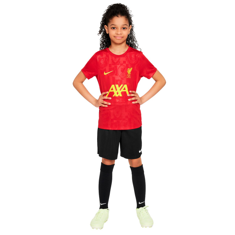 Jersey Nike Kids Liverpool FC PreMatch 20242025 Gym RedChrome Yellow Fútbol Emotion