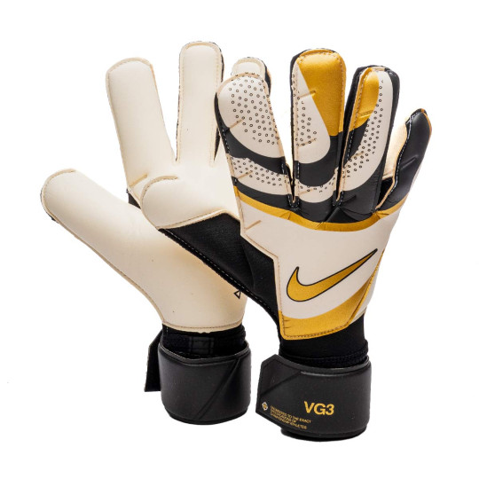 Gloves Nike Vapor Grip3 Black-White-Metallic gold coin - Fútbol