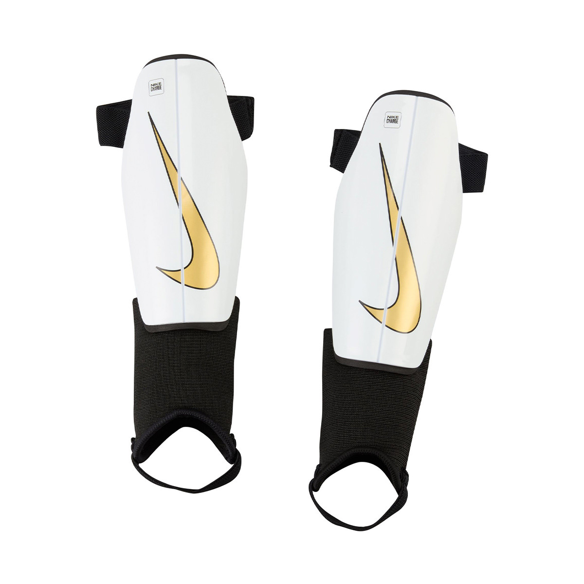 Protège tibia Nike Charge Guard Niño White-Black-Metallic gold