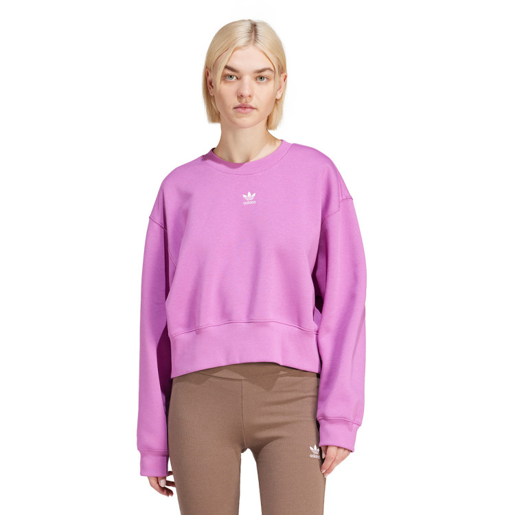 Adidas originals linear sweater in lilac and black hotsell