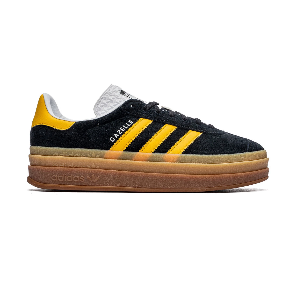 Sneaker adidas Frau Gazelle Bold Kernschwarz Bold Gold WeiB Futbol Emotion
