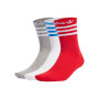 Adicolor (3 Pares)-Mgh Solid Grey-White-Better Scarlet