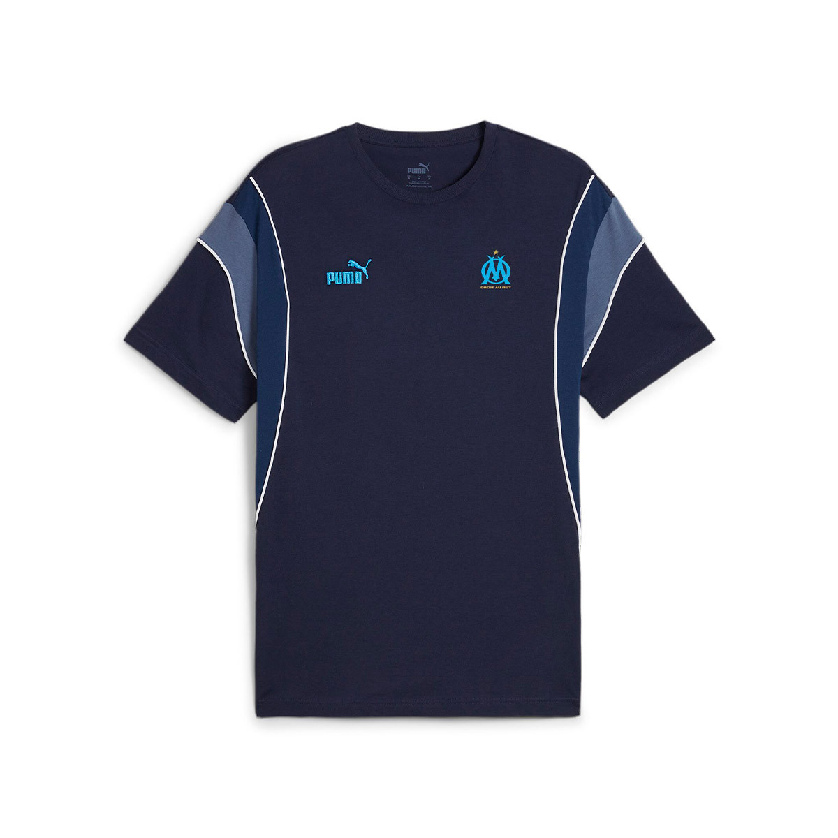Marsella Blau Fanswear Fútbol Pullover Marine-Persisches Olympique 2023-2024 Emotion Puma -