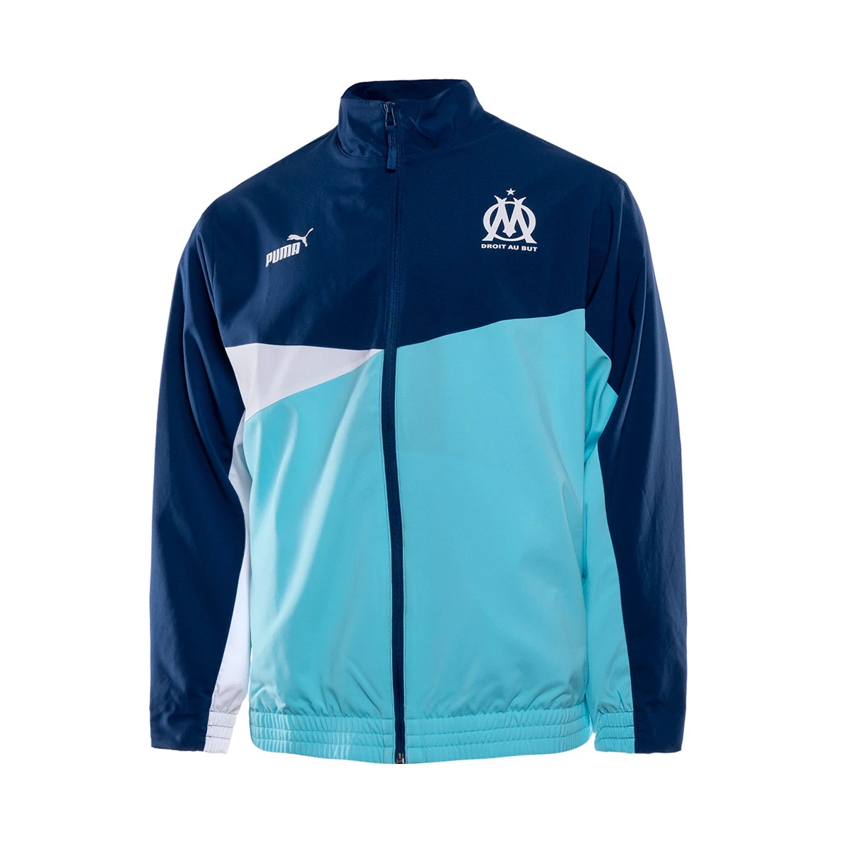 Jacket Puma Olympique Marseille Fanswear 2023 2024 Persian Blue White Futbol Emotion
