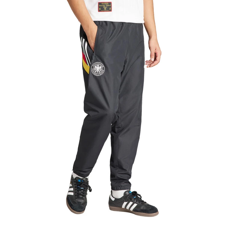 Long pants adidas Germany Fanswear Retro Eurocopa 2024 Black White Futbol Emotion