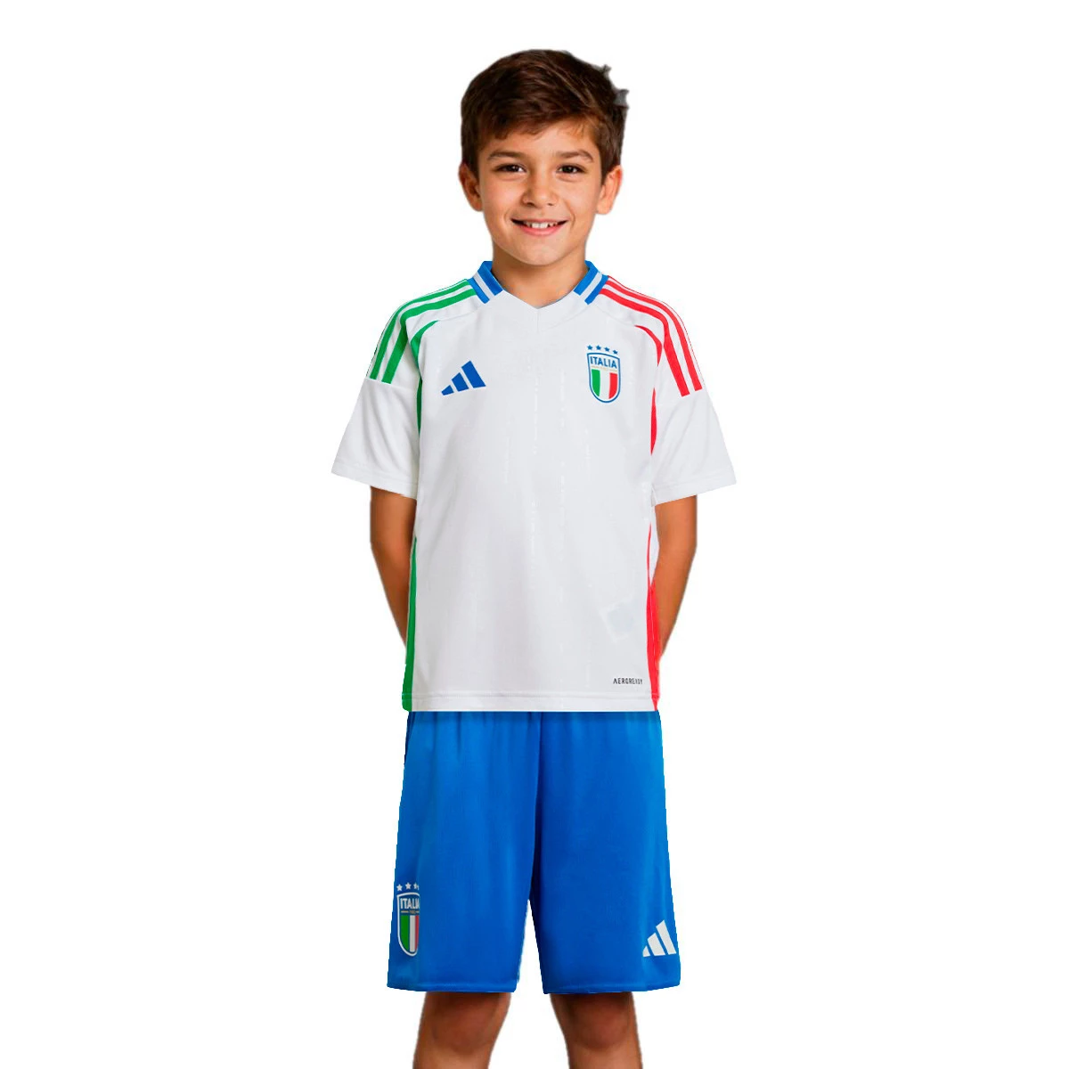 Completo adidas Italia Away Kit Euro 2024 per Bambini Bianco Futbol Emotion
