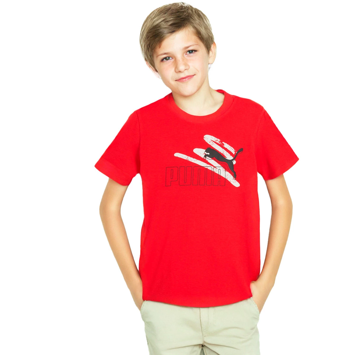 Jersey Puma Kids Essentials Logo Lab Summer Mineral Gray White Silver Mist Electric Lime Futbol Emotion
