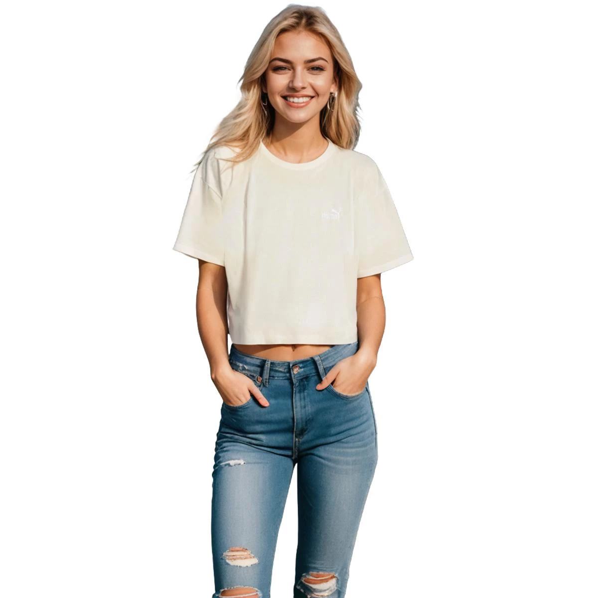 Puma Women Essentials Relaxed Cropped Jersey