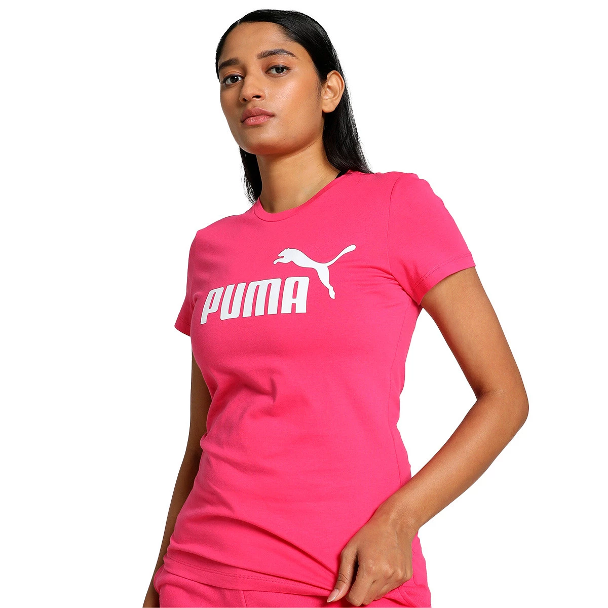 Camiseta Puma Essentials Logo Mujer Sport Red - Fútbol Emotion