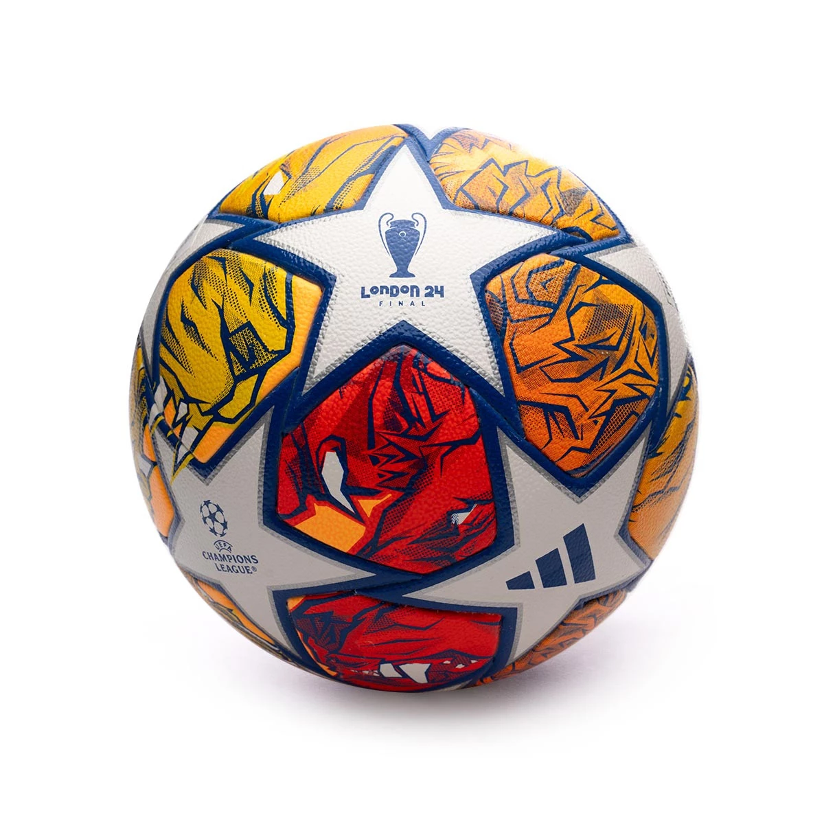 Balón adidas UEFA Champions League 2023-2024 White-Glory Blue-Flash Orange  - Fútbol Emotion