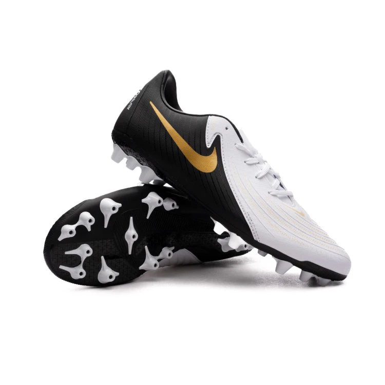 Football Boots Nike Phantom GX II Academy AG White Black Mtlc Gold Coin Futbol Emotion