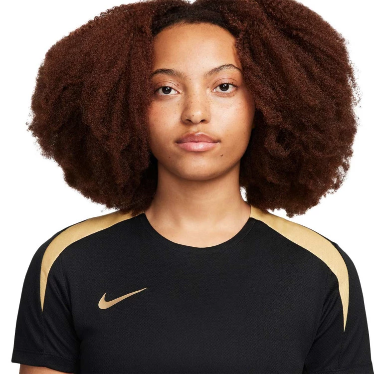 Jersey Nike Women Dri Fit Strike Black Jersey Gold Metallic Gold Futbol Emotion