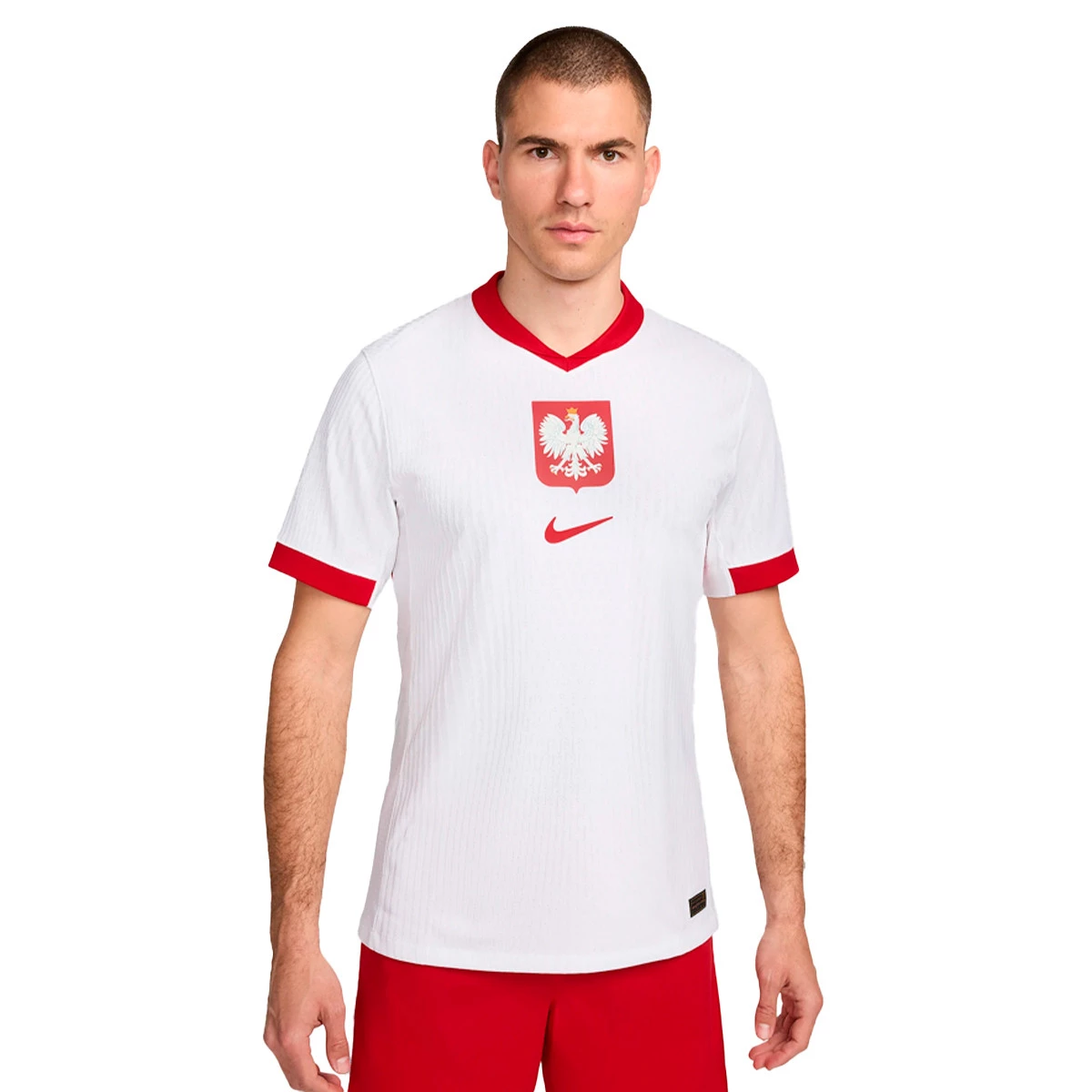 Maglia Nike Polonia Home Kit Authentic Euro 2024 White Sport Red Sport Red Futbol Emotion