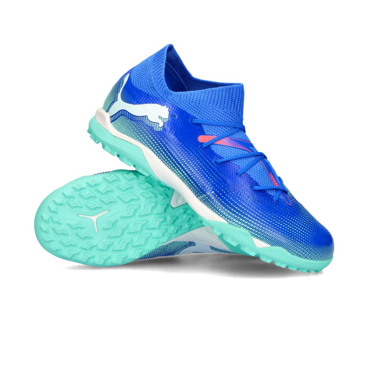 Football Boots Puma Kids Future 7 Match + Mid Bluemazing-White