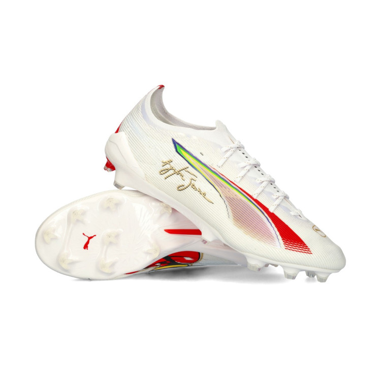 Bota de fútbol Puma Ultra Ultimate Senna FG White-Gold-Red