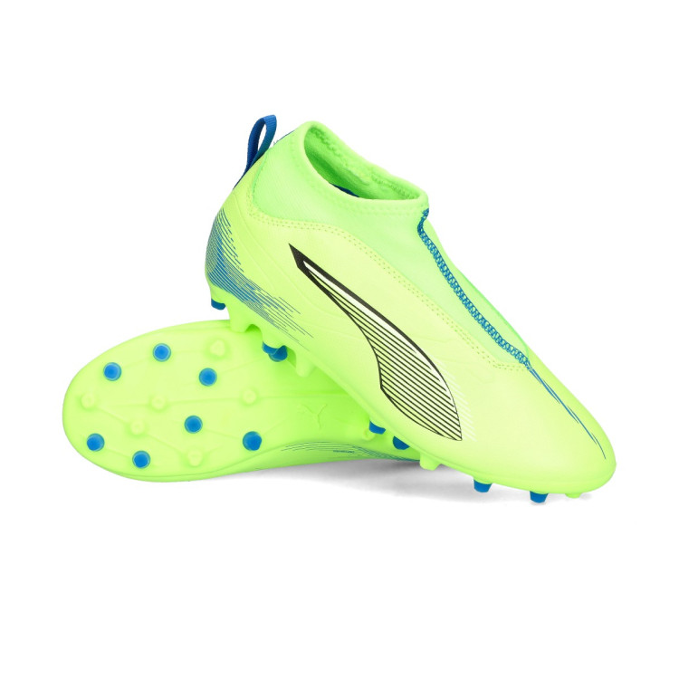 Football Boots Puma Kids Ultra Match+ LL MG Fizzy Apple-White