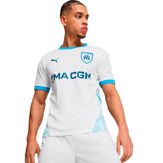 Jersey Puma Olympique Marseille 2024-2025 Home White-Bleu Azur