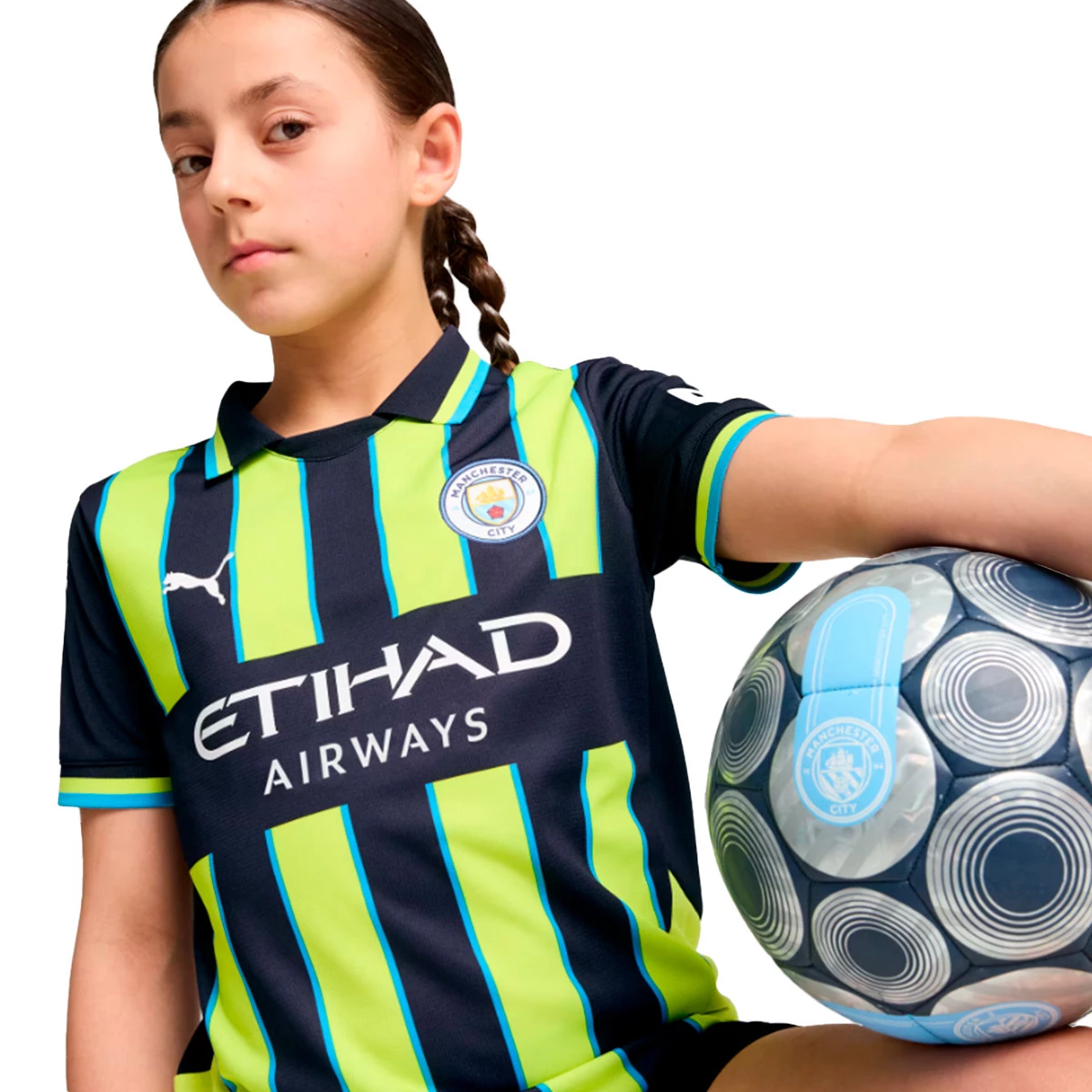 Jersey Puma Manchester City Segunda Equipacion 2024 2025 Nino Navy Yellow Glow Futbol Emotion