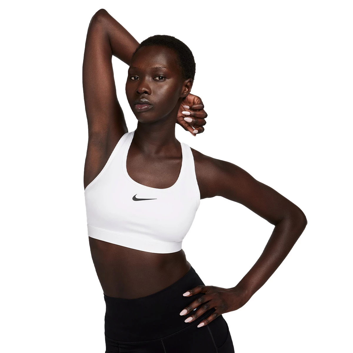 Soutien Desportivo Nike Swoosh Medium Support Mujer White-Stone