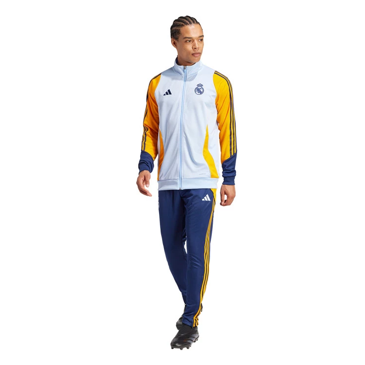 Tracksuit adidas Real Madrid Training 2024 2025 Glow Blue Crew Orange Team Navy Blue Futbol Emotion