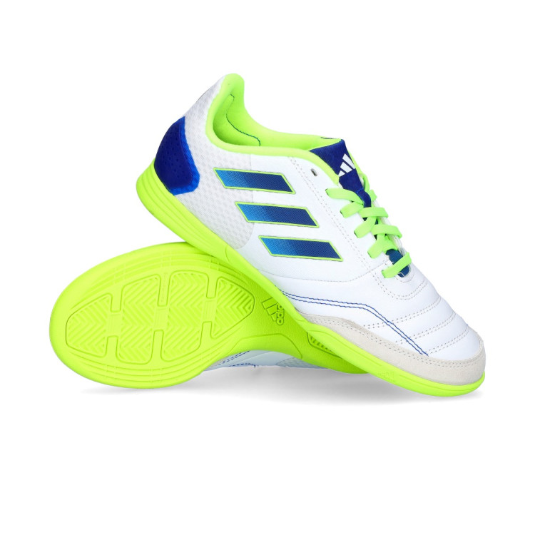 Tenis futsal adidas Top Sala Competition Nino White Team Royal Blue Lucid Lemon Futbol Emotion